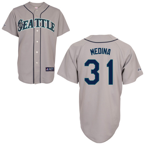 Yoervis Medina #31 mlb Jersey-Seattle Mariners Women's Authentic Road Gray Cool Base Baseball Jersey